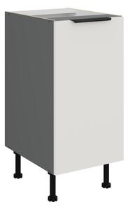 Dolná jednodverová skrinka LUNARA - šírka 40 cm, biela / antracit