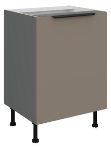 Dolná jednodverová skrinka LUNARA - šírka 60 cm, tmavo béžová / antracit