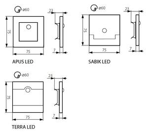Kanlux 27370 - LED schodiskové svietidlo APUS so senzorom LED/0,8W/12V 3000K