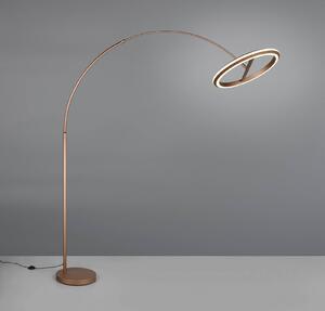 LED stojacia lampa Amador, kávovo hnedé, výška 205 cm, kov, Hnedá / hrdzavá, Obývacia izba / jedáleň, kov, Moderný, Oblúková stojaca lampa