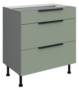 Dolná šuplíková skrinka LUNARA - šírka 80 cm, zelená / antracit