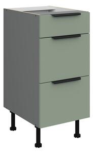 Kuchynská skrinka so šuplíkmi LUNARA - šírka 40 cm, zelená / antracit