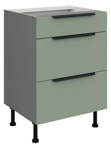 Šuplíková skrinka LUNARA - šírka 60 cm, zelená / antracit