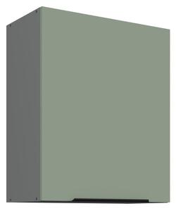 Horná kuchynská skrinka LUNARA - šírka 60 cm, zelená / antracit