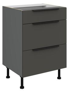 Šuplíková skrinka LUNARA - šírka 60 cm, grafit / antracit