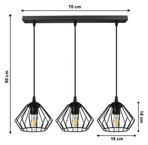 Luster na lanku CEED 3xE27/60W/230V čierna