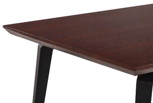 Jedálenský stôl čierne kovové nohy čierne drevo 160 x 90 cm obdĺžnikový priemyselný štýl