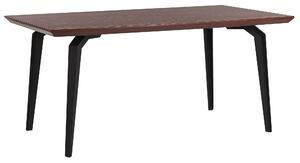 Jedálenský stôl čierne kovové nohy čierne drevo 160 x 90 cm obdĺžnikový priemyselný štýl