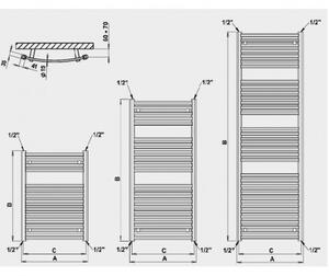 P.M.H. Marabu radiátor kúpeľnový 450 x 783 mm biela WM3