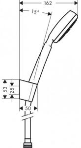 Hansgrohe Crometta 100 vaňový set 1jet s držiakom a hadicou 1,6m biela/chróm 26665400