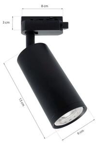 Bodové svietidlo MICA do lištového systému 1xGU10/25W/230V 1-fázové čierna