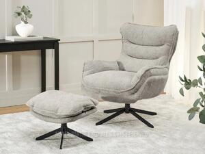 Otočné kreslo s podnožkou LAKE - šedé