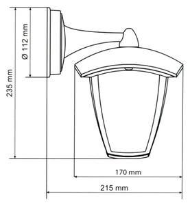 Brilagi - LED Vonkajšie nástenné svietidlo LUNA 1xE27/60W/230V IP44