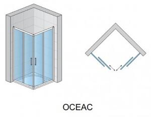 SANSWISS OCELIA sprchový kút 80 4-uholník rohový vstup s 2 - dielnymi posuvnými dverami, aluchróm číre sklo s AquaPerle