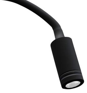 LED flexibilná nástenná lampička s USB BASE LED/8W+LED/2W/230V čierna