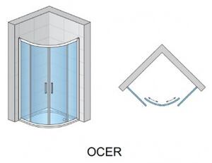 SANSWISS OCELIA sprchový kút 90 1/4-kruh radius R550 s 2 - dielnými posuvnými dverami, aluchróm číre sklo