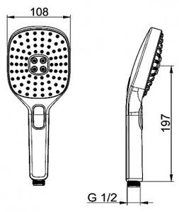 HANSA ACTIVEJET Style sprcha ručná 1-polohová biela/chróm 84310200