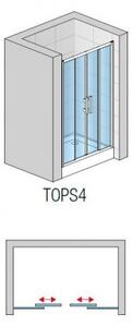 SANSWISS TOP-Line TOPS4 140 2-dielne posuvné dvere s 2 pevnými stenami v rovine TOPS414005007