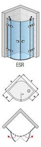 SANSWISS ESCURA ESR 550kút sprch 1/4-kruh 2-krídl dvere 1000 mm Rádius 55 aluchróm číre sklo ESR551005007