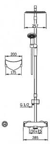 HANSA FIT vaňový systém s termostatickou batériou hlavovou sprchou a 3-polohovou ručnou sprchou 65162101