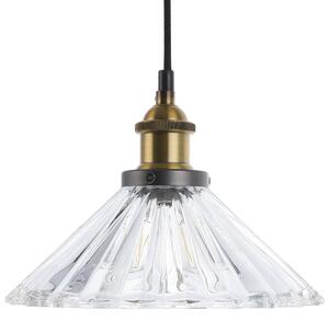 Závesná lampa priehľadná sklenená kovový okrúhly tvar s 1 žiarovkou klasický štýl osvetlenie