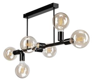 Luster na tyči ASTRID 6xE27/60W/230V čierna