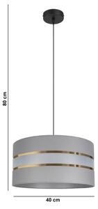 Luster na lanku CORAL 1xE27/60W/230V pr. 40 cm šedá