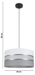 Luster na lanku CORAL 1xE27/60W/230V pr. 40 cm biela/šedá