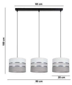 Luster na lanku CORAL 3xE27/60W/230V biela/šedá
