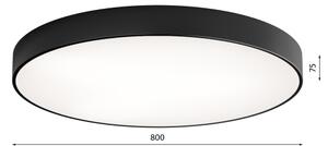 LED Stropné svietidlo CLEO LED/96W/230V 3000K pr. 80 cm čierna