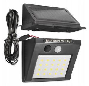 LED Solárne nástenné svietidlo so senzorom a externým panelom LED/0,55W/3,7V IP65