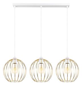 Luster na lanku MATT 3xE27/60W/230V biela/zlatá
