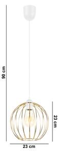 Luster na lanku MATT 1xE27/60W/230V biela/zlatá