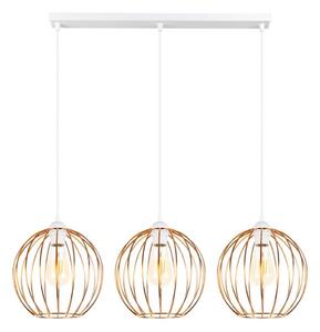 Luster na lanku MATT 3xE27/60W/230V biela/medená