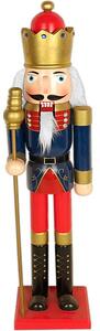 Luskáčik Kráľ modrý 91cm (Vianočná figúrka z dreva Veľký Luskáčik)