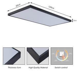 Brilagi -LED Kúpeľňové stropné svietidlo FRAME LED/96W/230V 120x60 cm IP44 čierna