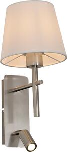Zuma Line W4106-2SN+WH-LED Nástenné svietidlo LUNA 1xE27/40W/230V + LED/2,5W chróm/biela