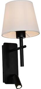 Zuma Line W4106-2BK+WH-LED Nástenné svietidlo LUNA 1xE27/40W/230V + LED/2,5W čierna/biela