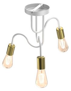 Prisadený luster DOW 3xE27/60W/230V biela/zlatá