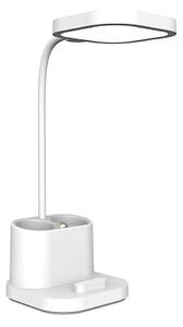 LED Stmievateľná nabíjacia stolná lampa s držiakom a powerbankou LED/5W/5V 2400mAh
