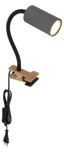 Globo 57911KG - Flexibilná lampa s klipom ROBBY 1xGU10/25W/230V šedá/hnedá