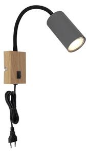 Globo 57911WG - Flexibilná nástenná lampa ROBBY 1xGU10/25W/230V šedá/hnedá