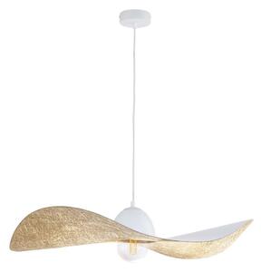 Luster na lanku KAPELLO 1xE27/60W/230V pr. 76 cm biela/zlatá