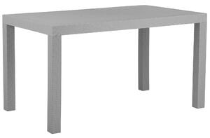 Záhradný jedálenský stôl svetlosivý plastový 140 x 80 cm obdĺžnikový pre 6 osôb vonkajší nábytok minimalistický dizajn