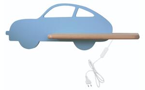 LED Detské nástenné svietidlo s poličkou CAR LED/5W/230V modrá/drevo