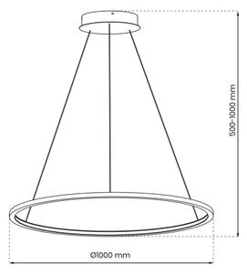 LED Luster na lanku SATURNO LED/57W/230V pr. 100 cm IP44 zlatá