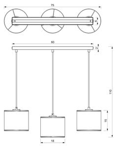 Luster na lanku LOFT SHADE 3xE27/60W/230V čierna