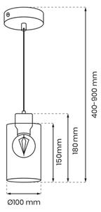 Luster na lanku MADERA 1xE27/60W/230V biela/drevo