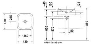DURAVIT Dura Style umývadlo zápustné 43 x 43 cm 03724300001