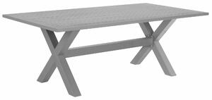 Vonkajší jedálenský stôl Sivý hliníkový lamelový rošt 200 x 105 cm, obdĺžnikový vonkajší moderný priemyselný štýl